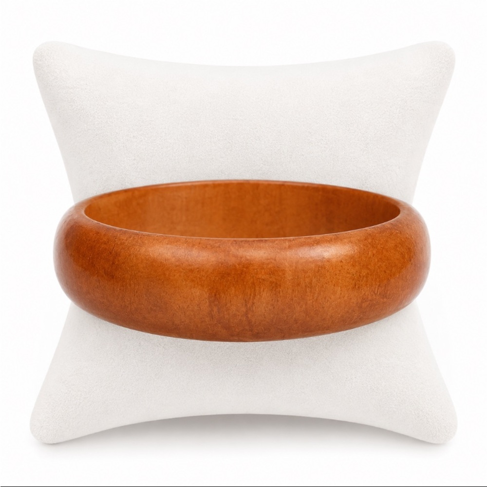 Classic Wooden Bangle Bracelet in Warm Brown